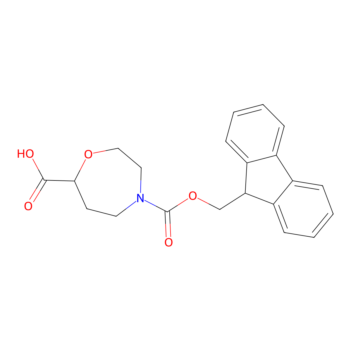 4-{[(9H-fluoren-9-yl)methoxy]carbonyl}-1,4-oxazepane-7-carboxylic acid molecular structure, CAS 2751332-31-5