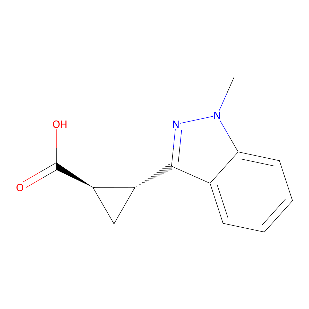 rac-(1R,2R)-2-(1-methyl-1H-indazol-3-yl)cyclopropane-1-carboxylicacid molecular structure, CAS 2751337-37-6