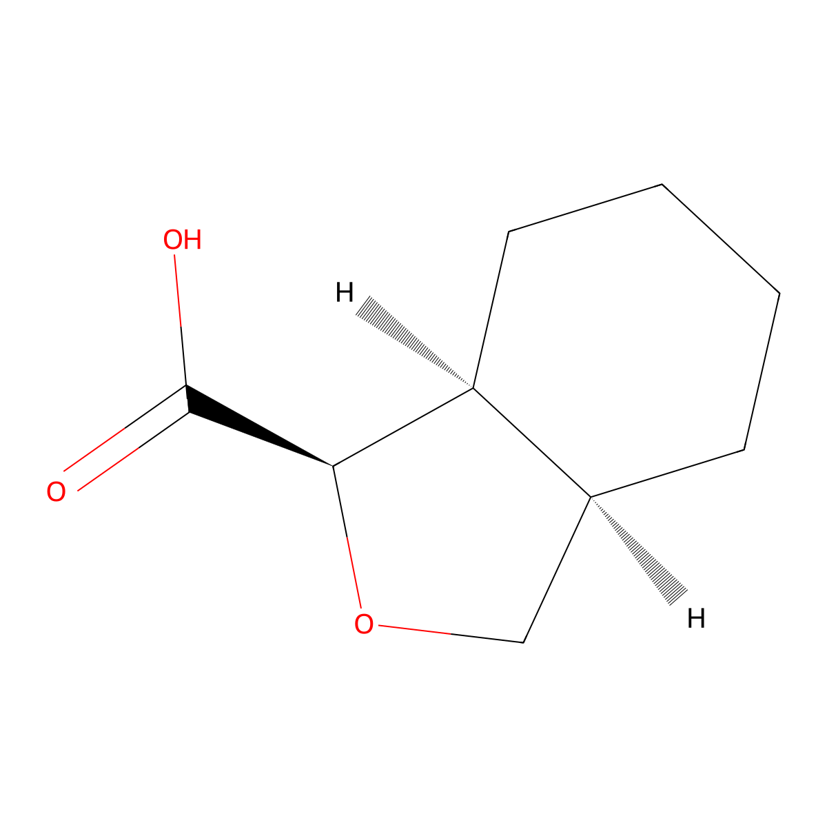 rac-(1R,3aR,7aS)-octahydro-2-benzofuran-1-carboxylic acid molecular structure, CAS 2751337-41-2
