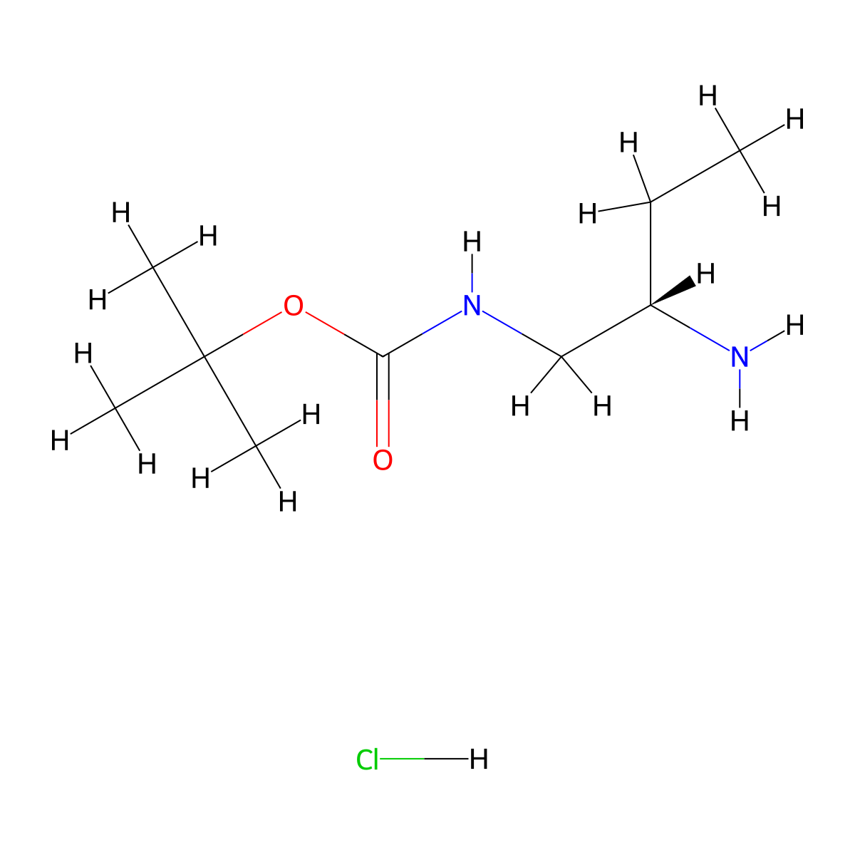 tert-butyl N-[(2S)-2-aminobutyl]carbamate;hydrochloride molecular structure, CAS 2751373-55-2