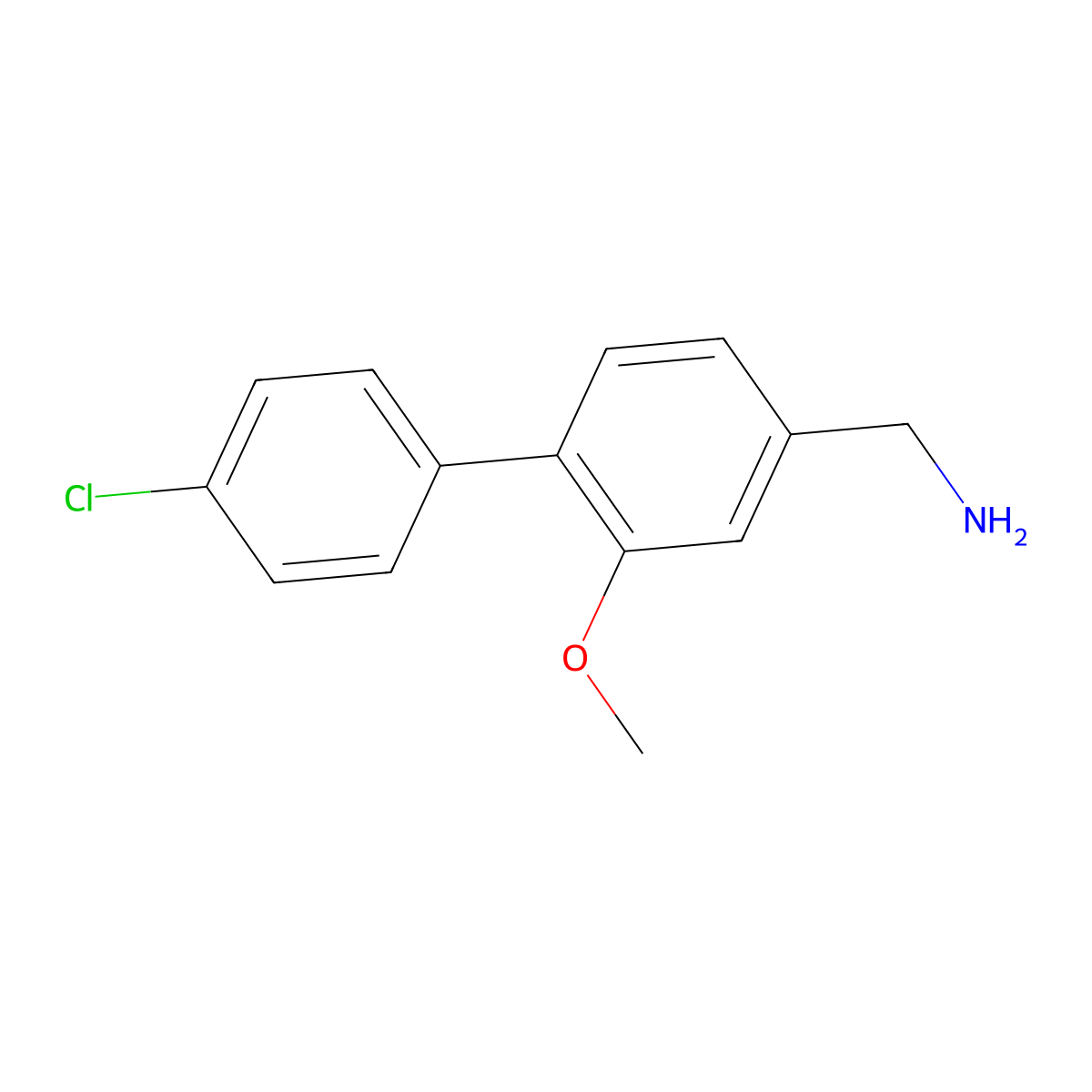 (4'-Chloro-2-methoxy-[1,1'-biphenyl]-4-yl)methanamine molecular structure, CAS 2751393-85-6
