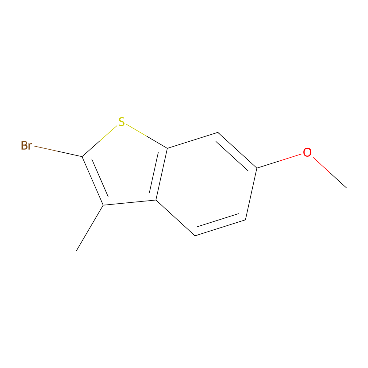 2-Bromo-3-methyl-1-benzothiophen-6-yl methyl ether molecular structure, CAS 27514-01-8