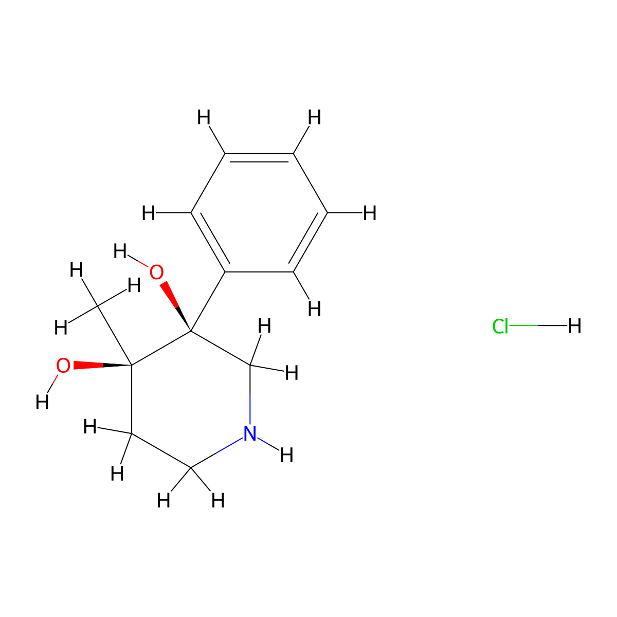 rac-(3R,4S)-4-methyl-3-phenylpiperidine-3,4-diol hydrochloride molecular structure, CAS 2751542-41-1