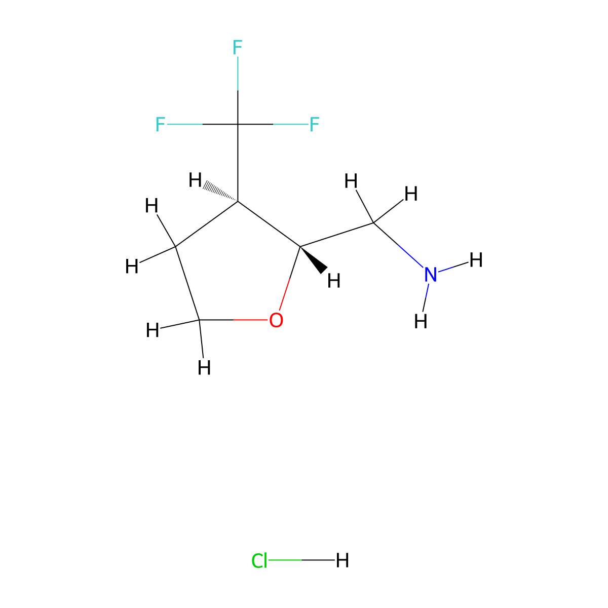 [(2R,3R)-3-(Trifluoromethyl)oxolan-2-yl]methanamine;hydrochloride molecular structure, CAS 2751544-24-6