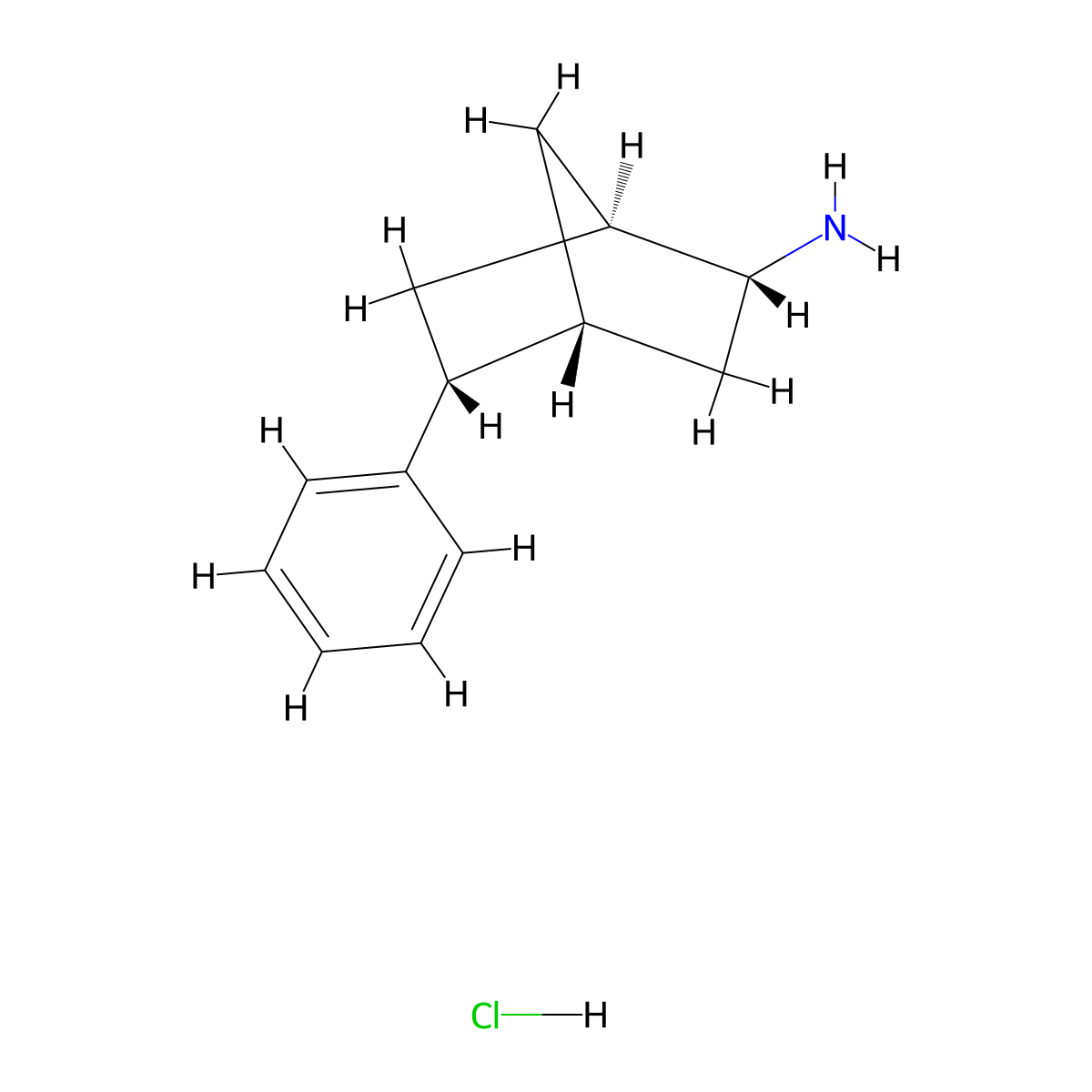 rac-(1R,2R,4R,5R)-5-phenylbicyclo[2.2.1]heptan-2-amine hydrochloride molecular structure, CAS 2751544-33-7