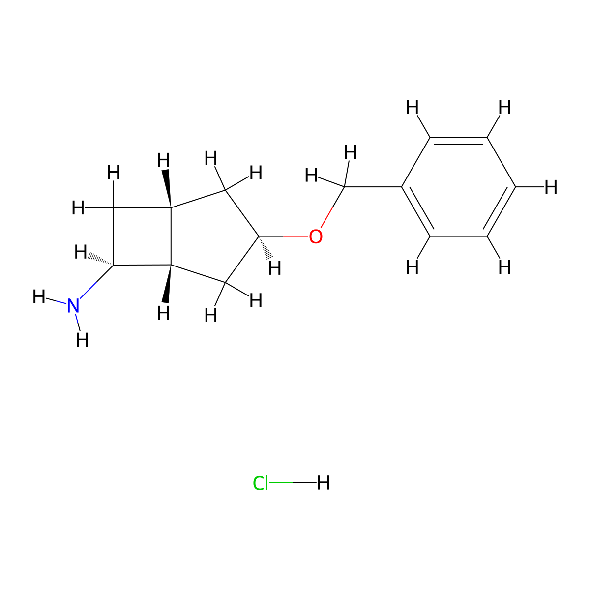 rac-(1R,3R,5S,6S)-3-(benzyloxy)bicyclo[3.2.0]heptan-6-amine hydrochloride molecular structure, CAS 2751544-44-0