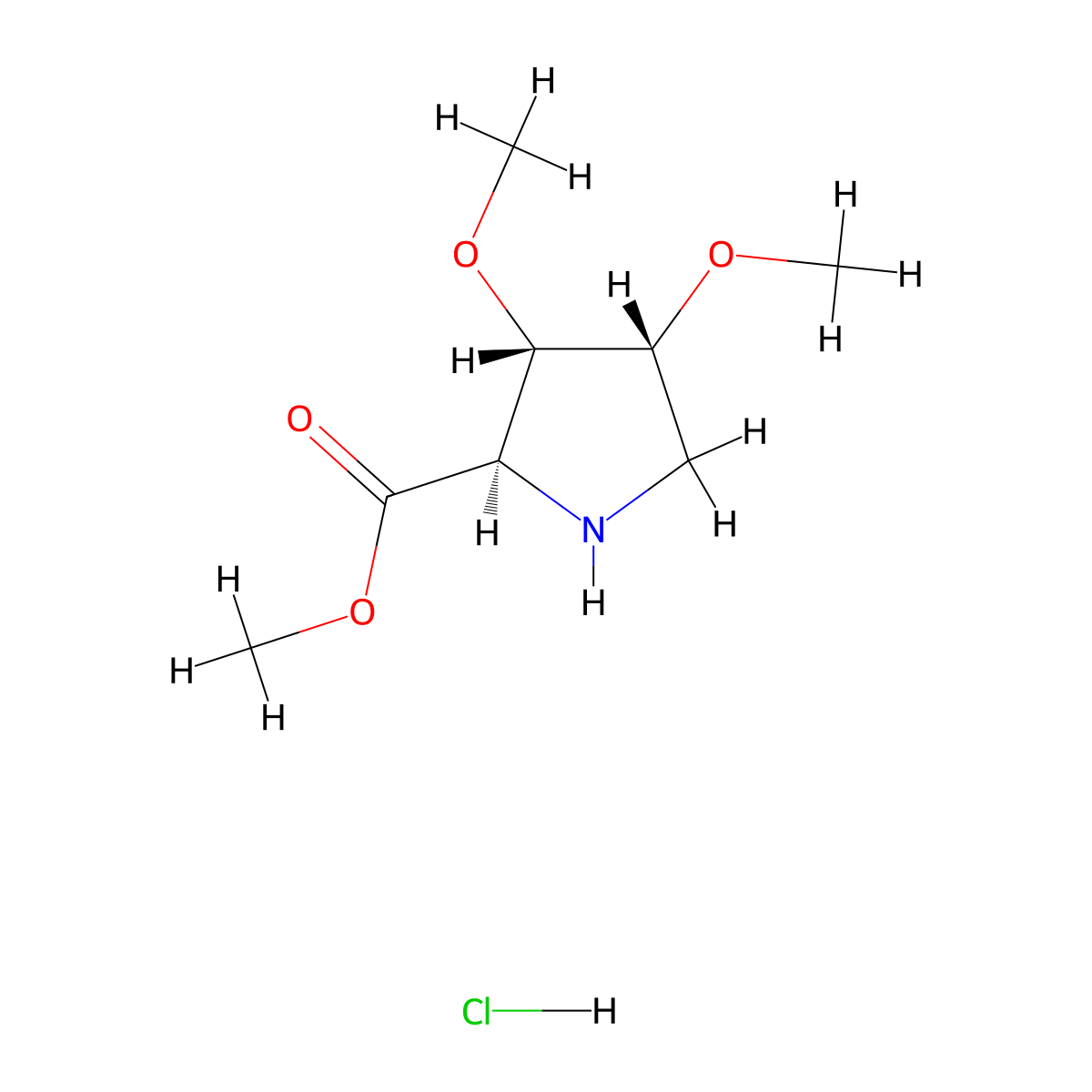 rac-methyl (2R,3S,4R)-3,4-dimethoxypyrrolidine-2-carboxylate hydrochloride molecular structure, CAS 2751564-80-2