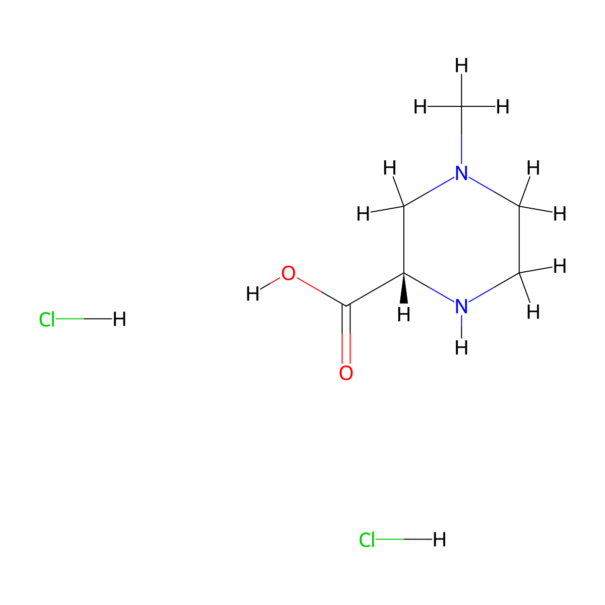 (2S)-4-methylpiperazine-2-carboxylic acid dihydrochloride molecular structure, CAS 2751566-61-5