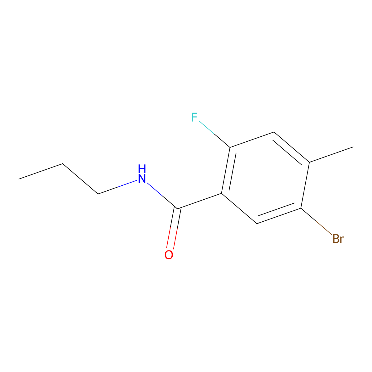 5-Bromo-2-fluoro-4-methyl-N-propylbenzamide molecular structure, CAS 2751574-16-8
