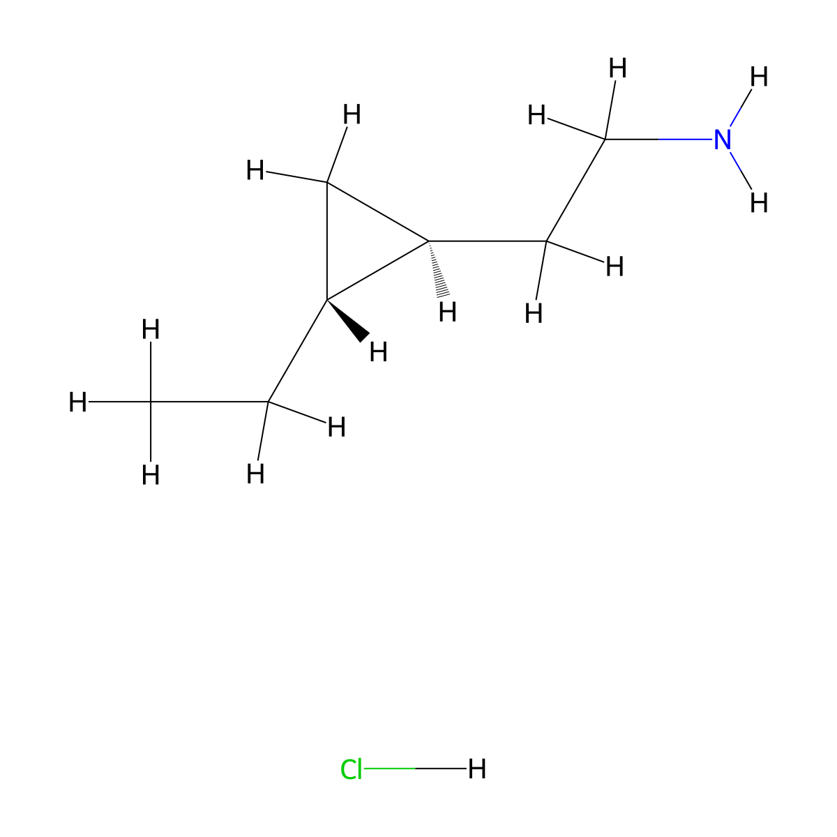 2-[(1S,2R)-2-Ethylcyclopropyl]ethanamine;hydrochloride molecular structure, CAS 2751574-29-3