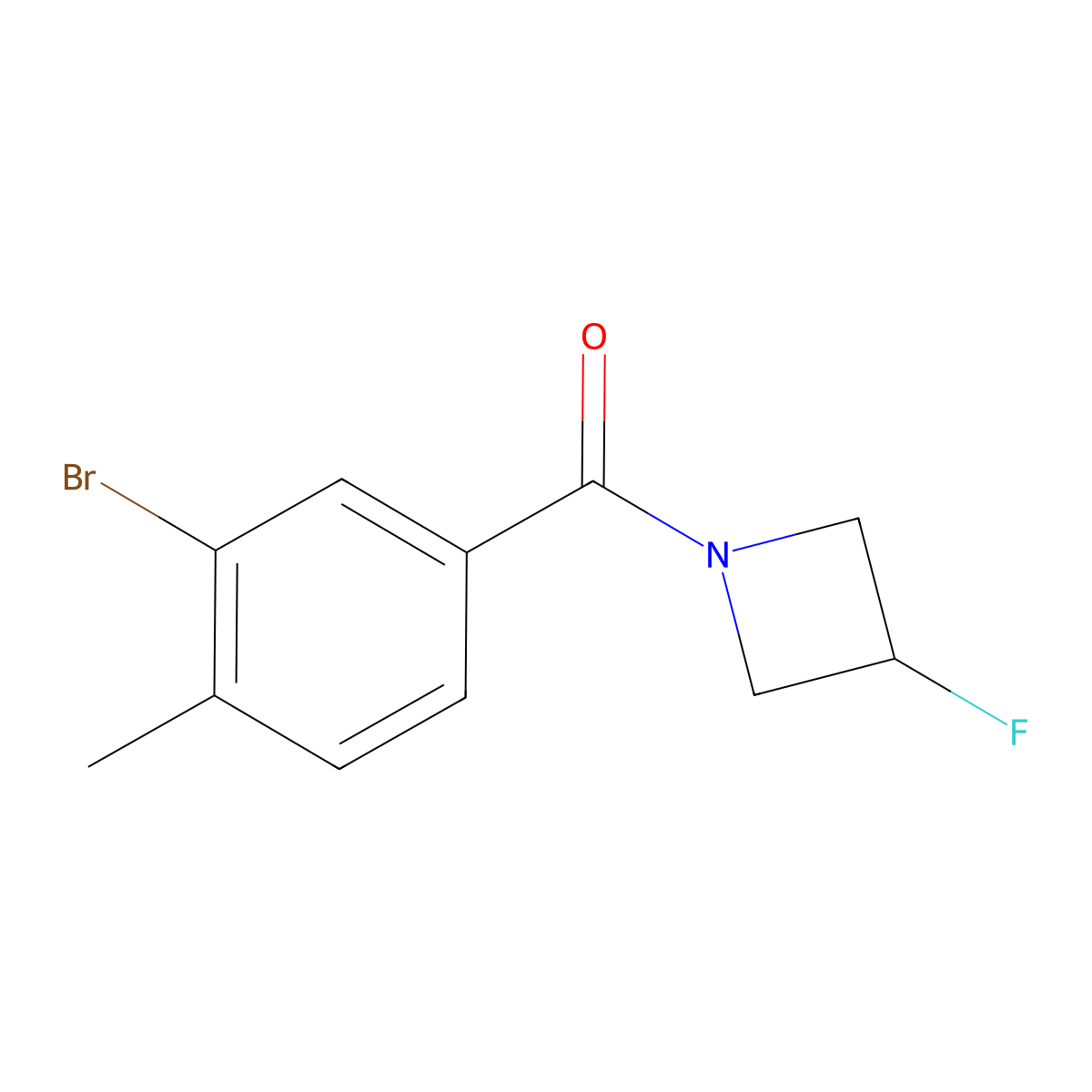 (3-Bromo-4-methylphenyl)(3-fluoroazetidin-1-yl)methanone molecular structure, CAS 2751593-53-8