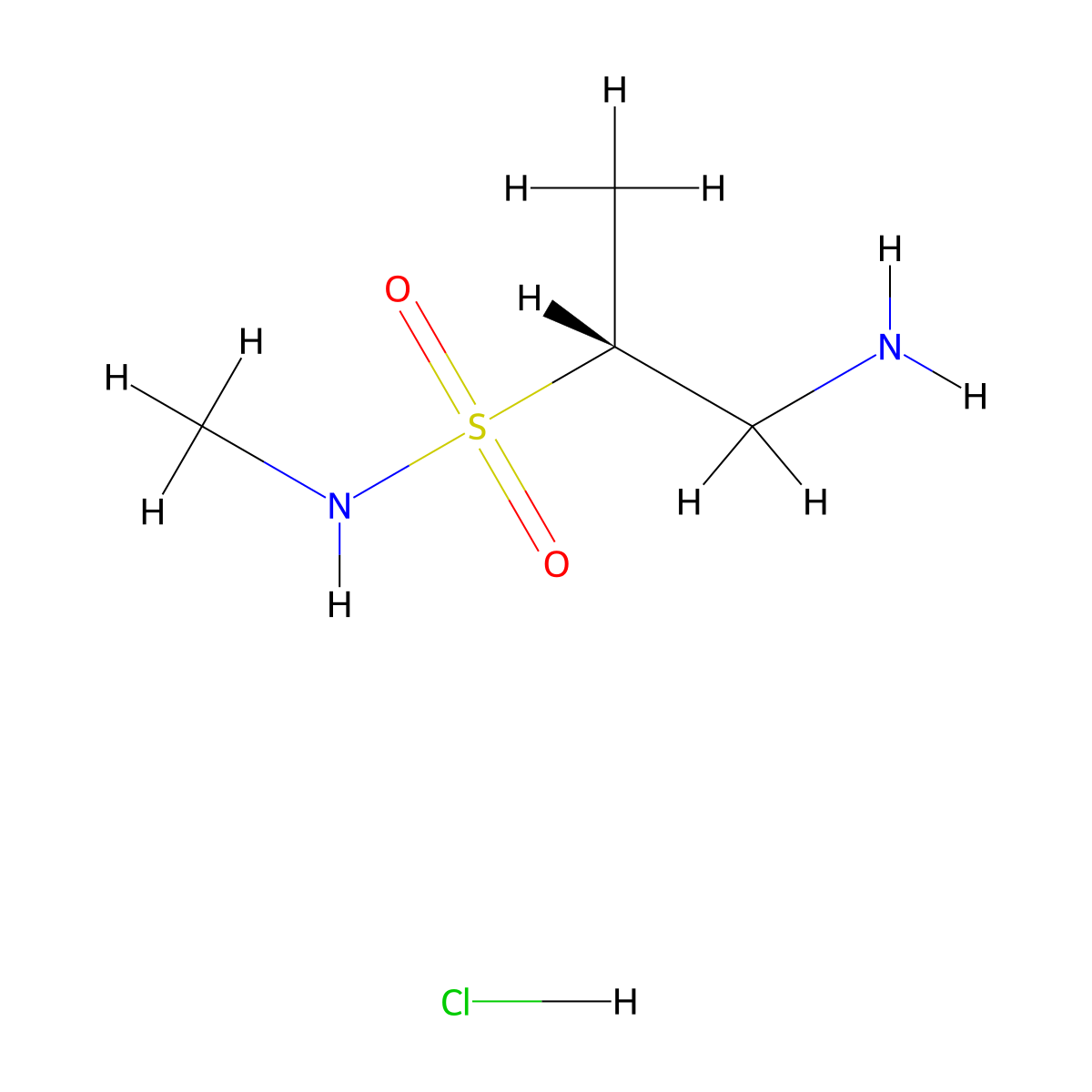 (2R)-1-amino-N-methylpropane-2-sulfonamidehydrochloride molecular structure, CAS 2751602-96-5