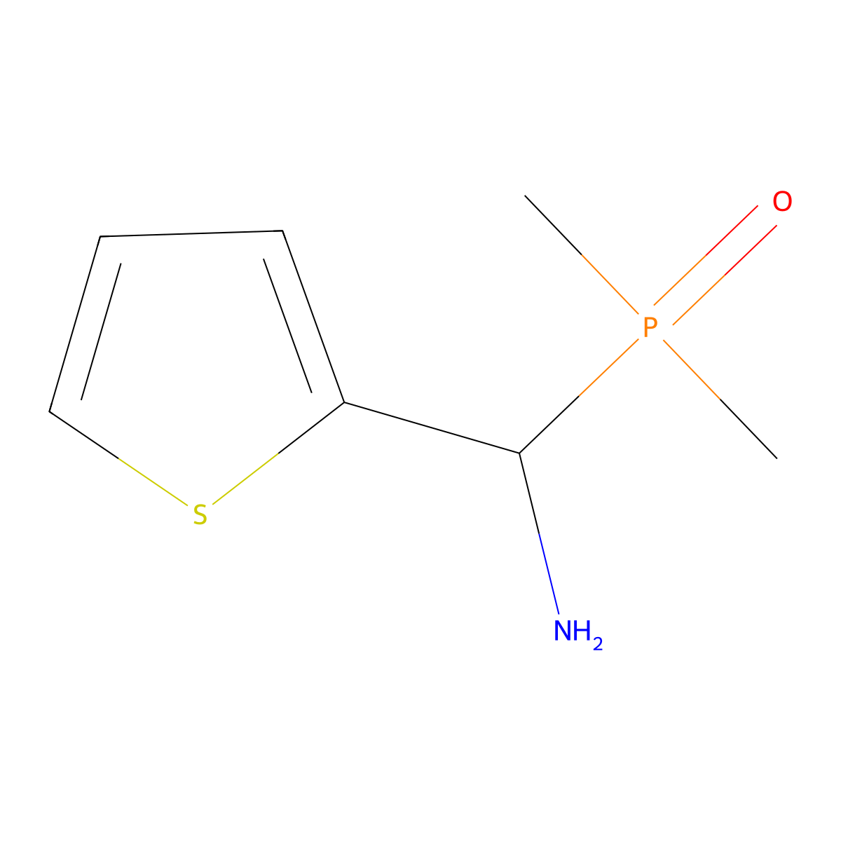 (1R)-1-(dimethylphosphoryl)-1-(thiophen-2-yl)methanamine molecular structure, CAS 2751603-08-2