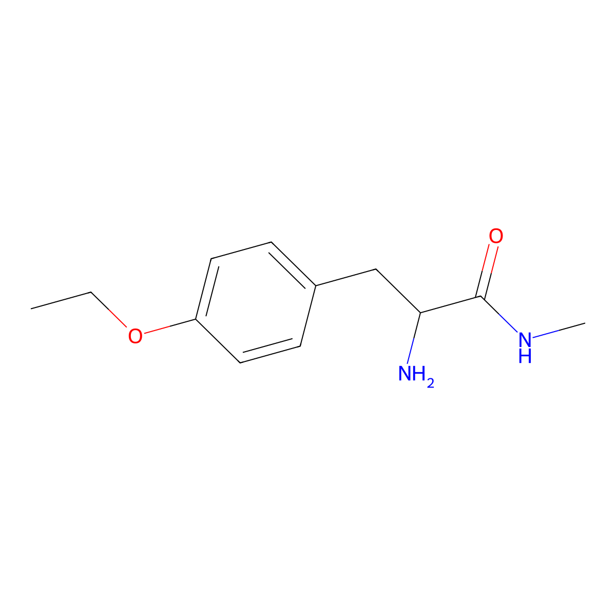 (2R)-2-amino-3-(4-ethoxyphenyl)-N-methylpropanamide molecular structure, CAS 2751603-13-9