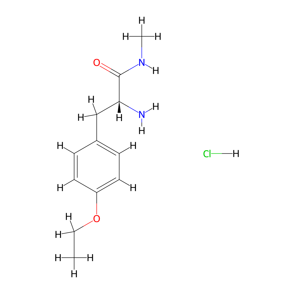 (2R)-2-amino-3-(4-ethoxyphenyl)-N-methylpropanamidehydrochloride molecular structure, CAS 2751603-14-0