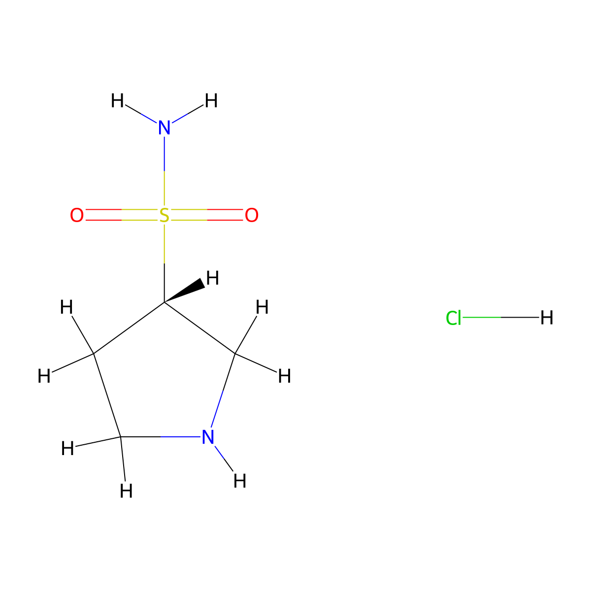 (3S)-pyrrolidine-3-sulfonamidehydrochloride molecular structure, CAS 2751603-18-4