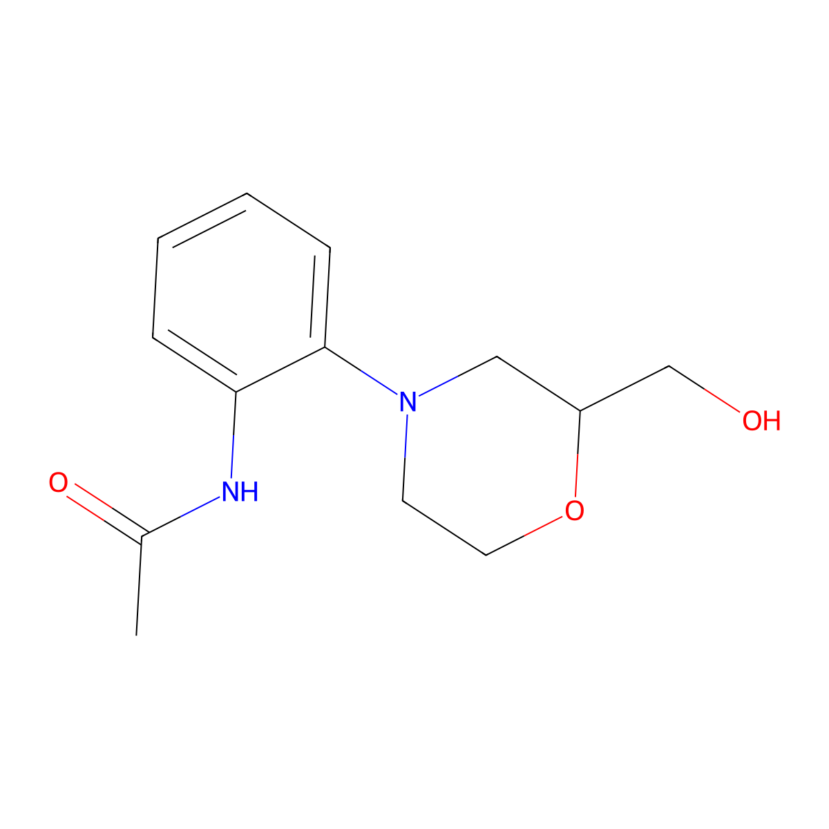 N-{2-[(2S)-2-(hydroxymethyl)morpholin-4-yl]phenyl}acetamide molecular structure, CAS 2751603-20-8