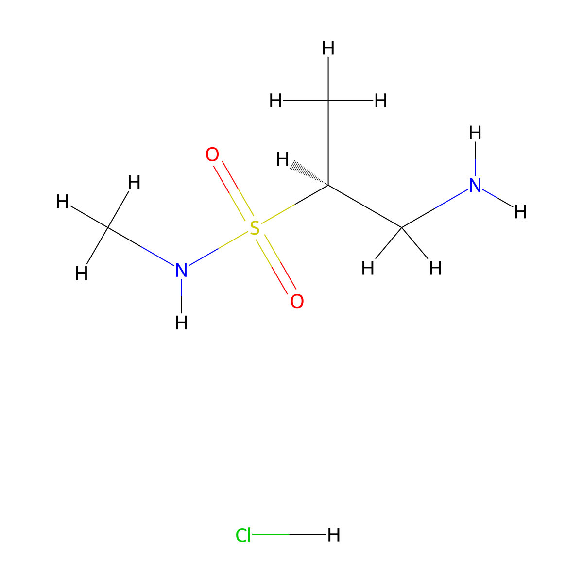 (2S)-1-amino-N-methylpropane-2-sulfonamidehydrochloride molecular structure, CAS 2751603-25-3