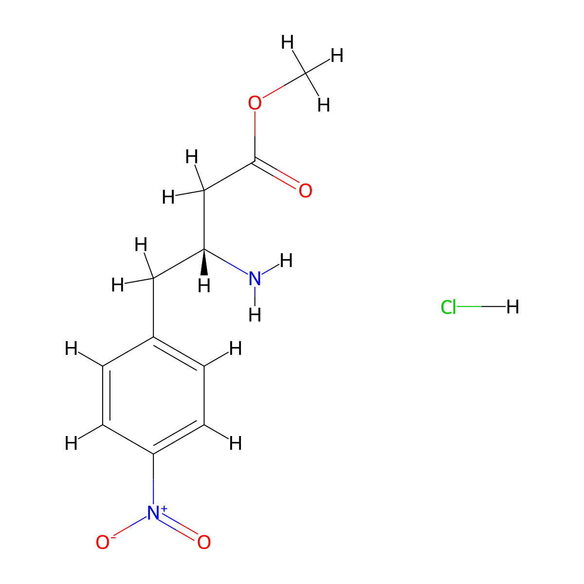methyl(3R)-3-amino-4-(4-nitrophenyl)butanoatehydrochloride molecular structure, CAS 2751603-28-6