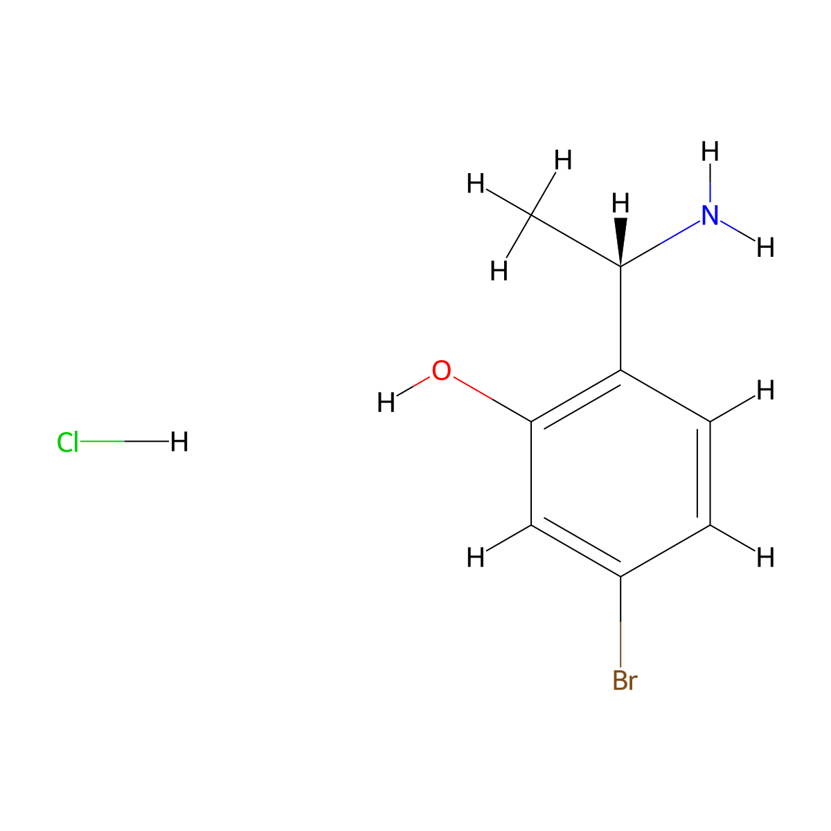 (s)-2-(1-Aminoethyl)-5-bromophenol hydrochloride molecular structure, CAS 2751603-33-3
