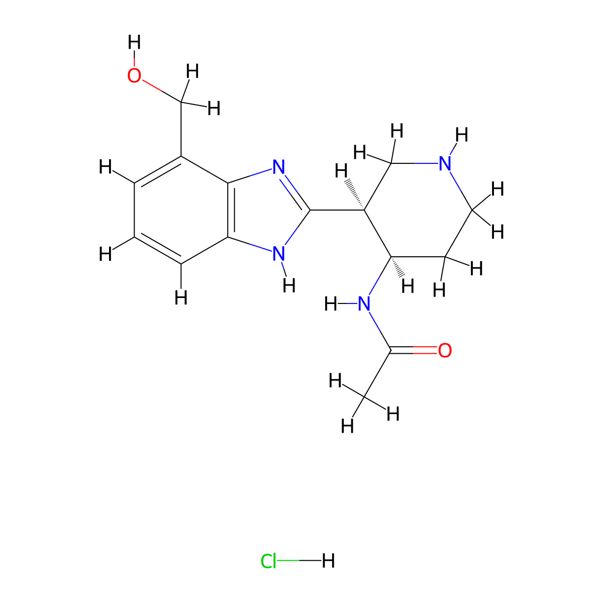N-[(3S,4R)-3-[4-(hydroxymethyl)-1H-1,3-benzodiazol-2-yl]piperidin-4-yl]acetamide hydrochloride molecular structure, CAS 2751603-35-5
