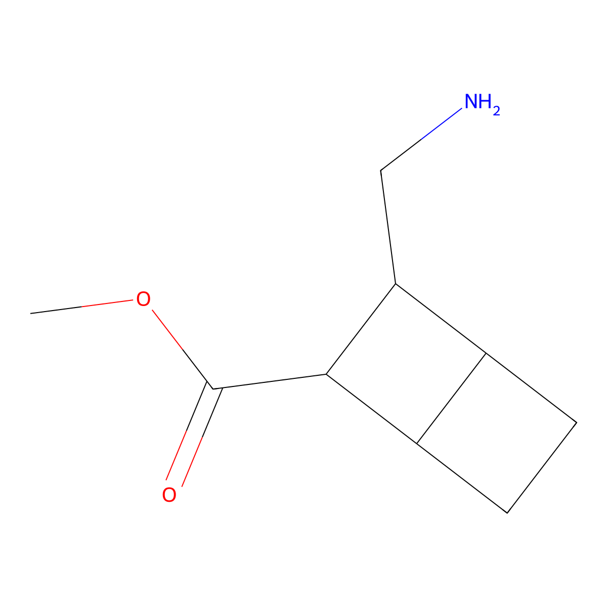 methyl (1R,2S,3R,4S)-3-(aminomethyl)bicyclo[2.2.0]hexane-2-carboxylate molecular structure, CAS 2751603-36-6