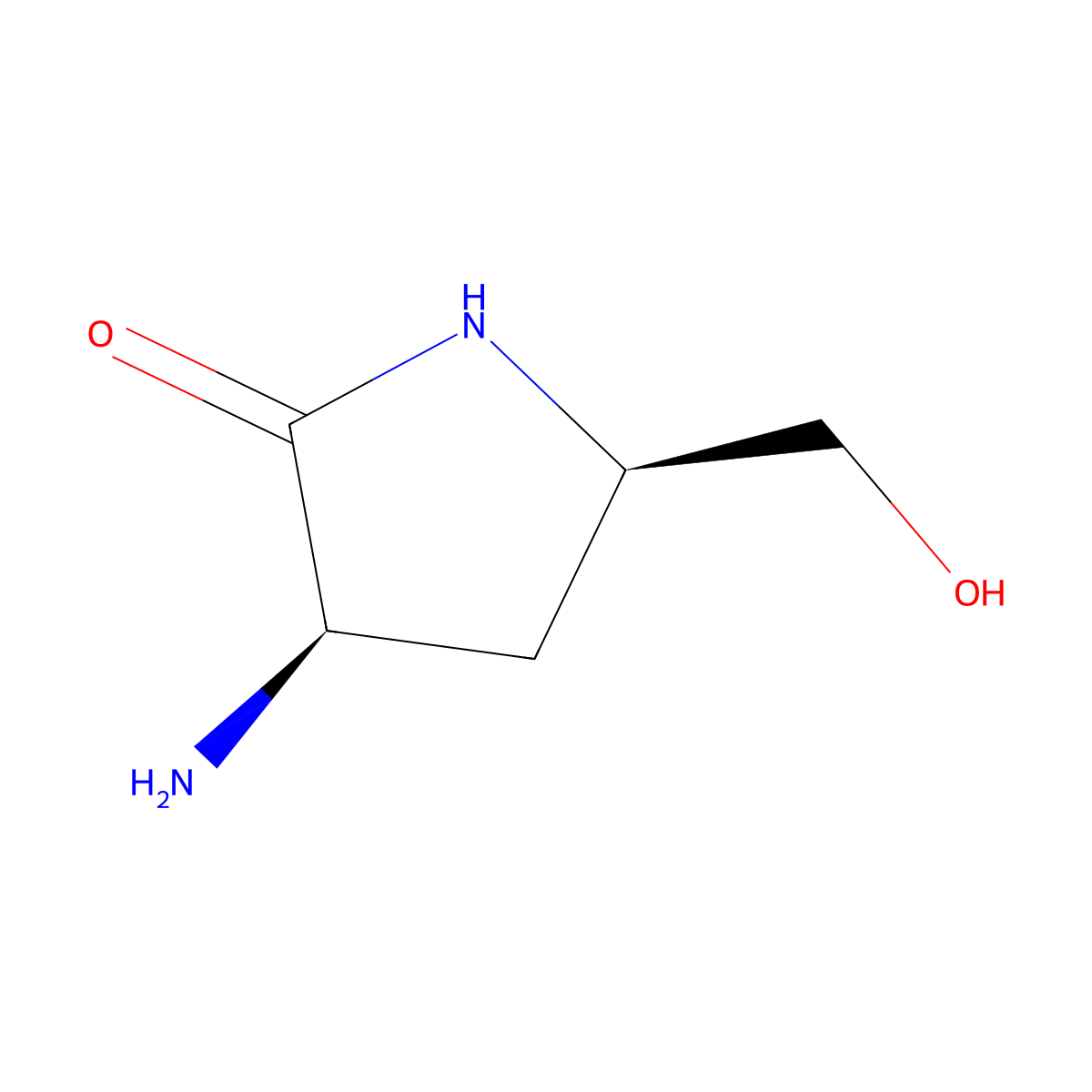 (3R,5R)-3-amino-5-(hydroxymethyl)pyrrolidin-2-one molecular structure, CAS 2751603-43-5