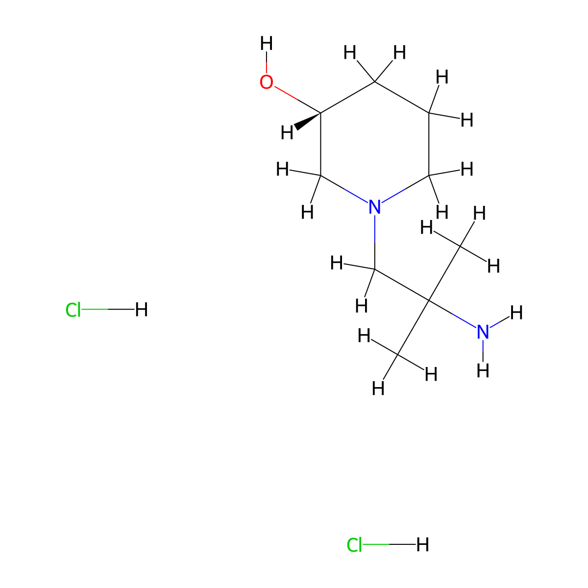 (3R)-1-(2-amino-2-methylpropyl)piperidin-3-ol dihydrochloride molecular structure, CAS 2751603-46-8