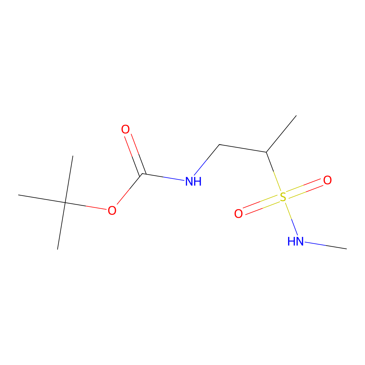 tert-butylN-[(2R)-2-(methylsulfamoyl)propyl]carbamate molecular structure, CAS 2751603-51-5