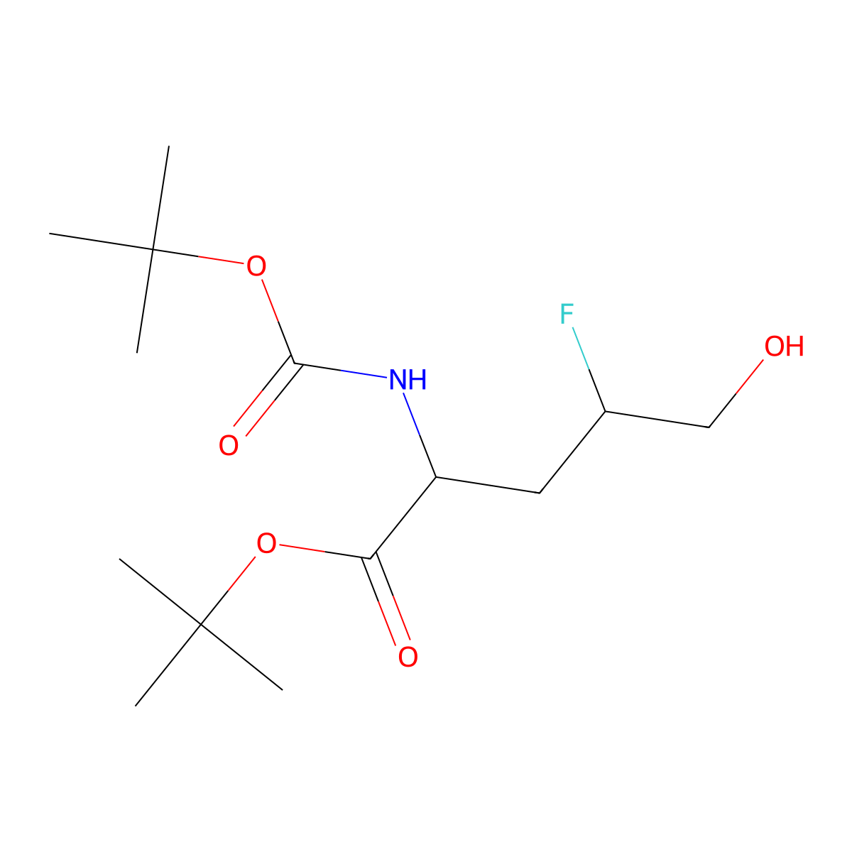 tert-butyl(2S,4R)-2-{[(tert-butoxy)carbonyl]amino}-4-fluoro-5-hydroxypentanoate molecular structure, CAS 2751603-52-6