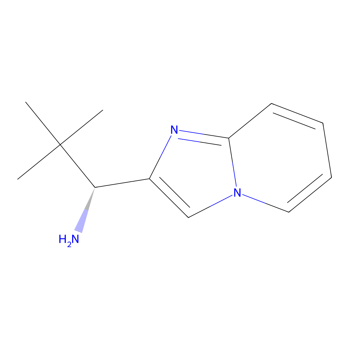 (1R)-1-{imidazo[1,2-a]pyridin-2-yl}-2,2-dimethylpropan-1-amine molecular structure, CAS 2751603-59-3