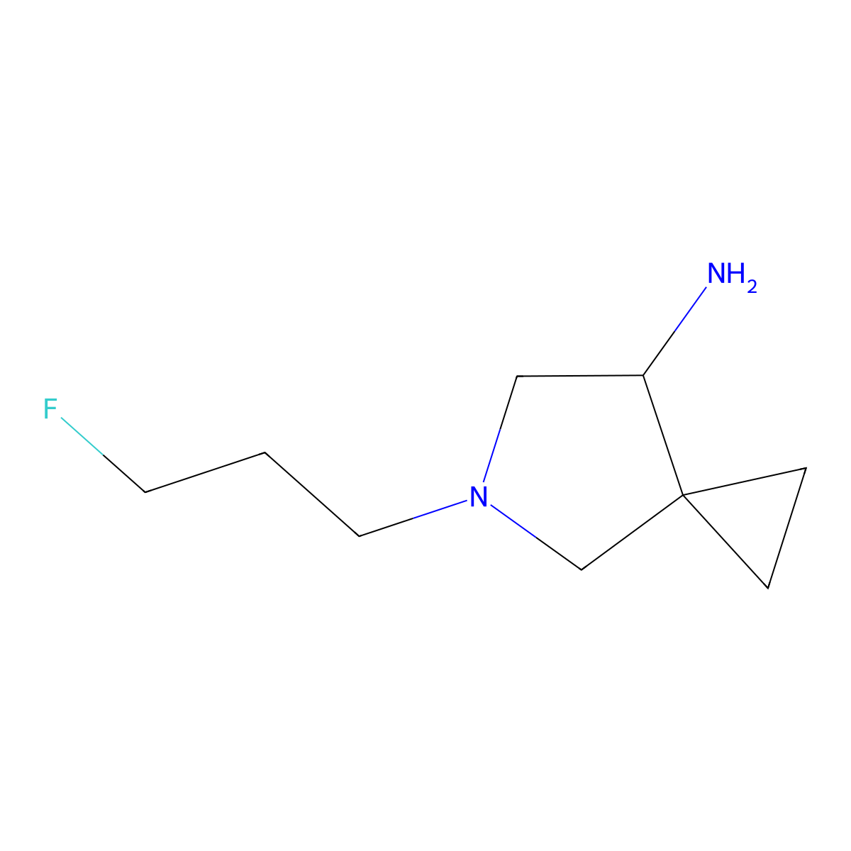(S)-5-(3-Fluoropropyl)-5-azaspiro[2.4]heptan-7-amine molecular structure, CAS 2751609-13-7