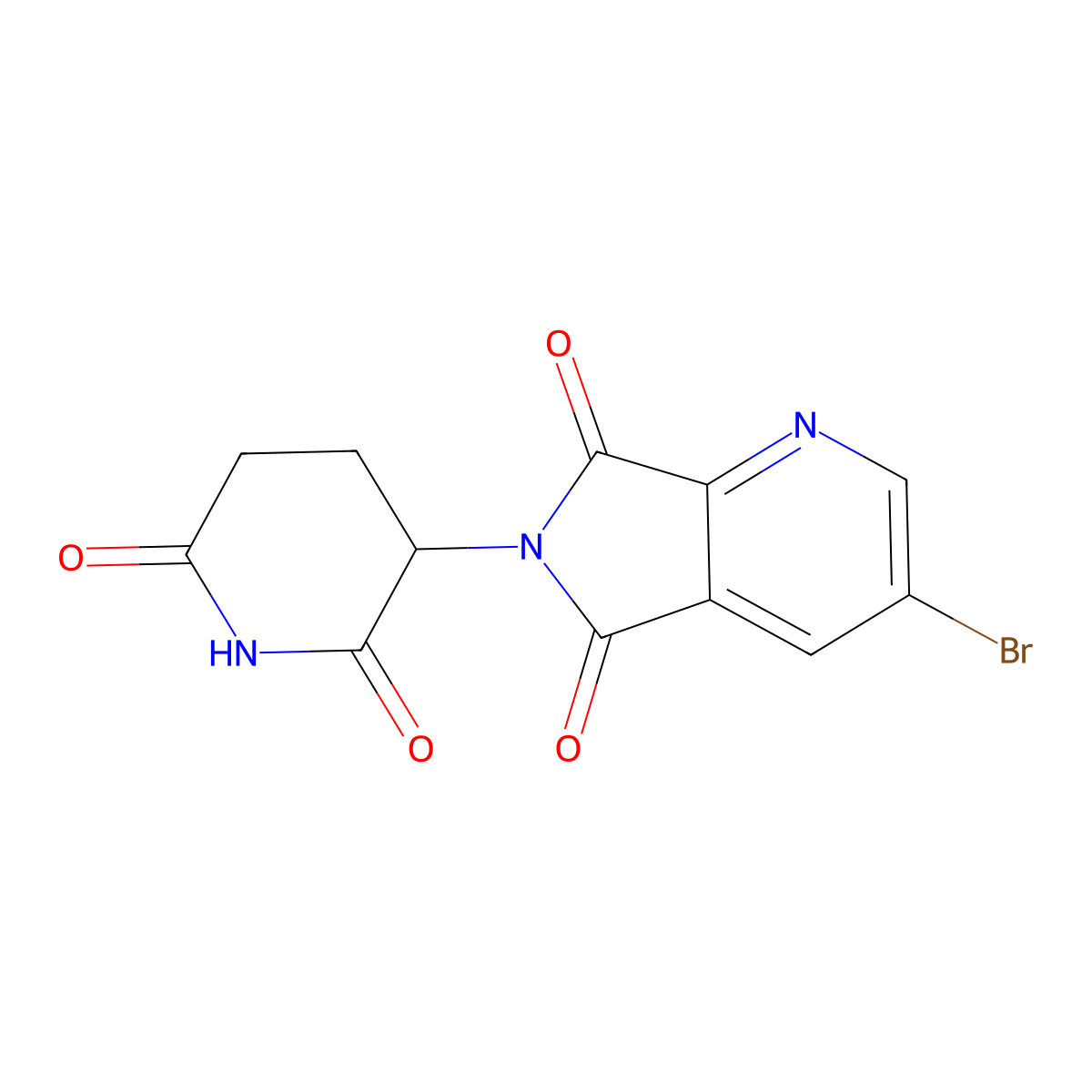 3-Bromo-6-(2,6-dioxopiperidin-3-yl)-5H-pyrrolo[3,4-b]pyridine-5,7(6H)-dione molecular structure, CAS 2751610-07-6