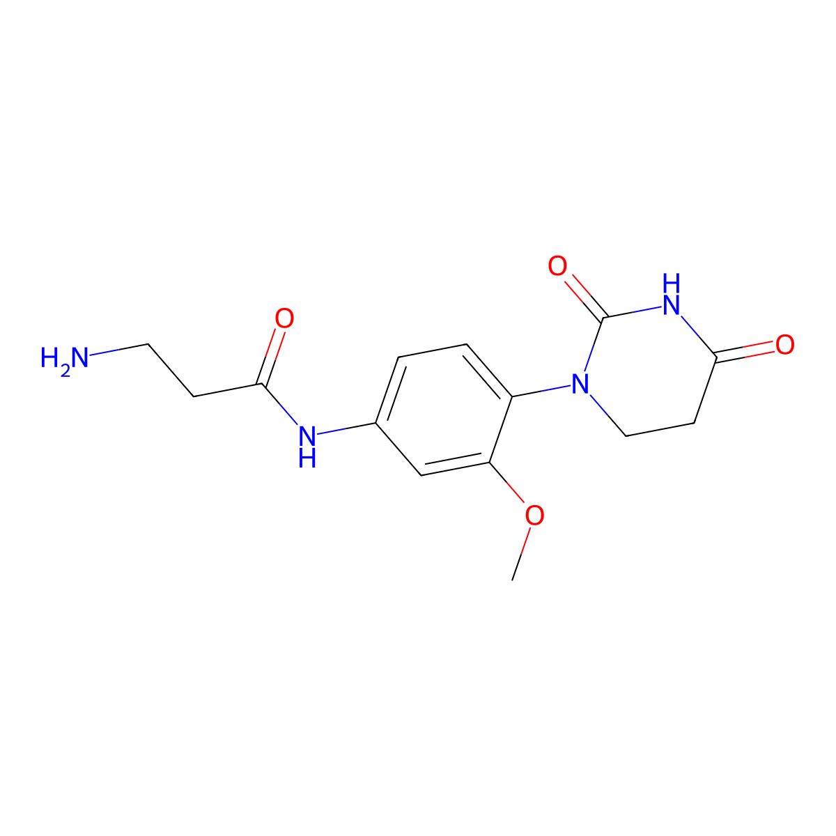3-amino-N-[4-(2,4-dioxohexahydropyrimidin-1-yl)-3-methoxy-phenyl]propanamide molecular structure, CAS 2751610-09-8