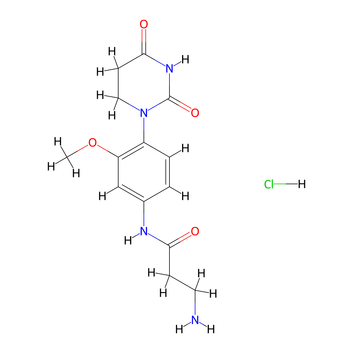 3-amino-N-[4-(2,4-dioxo-1,3-diazinan-1-yl)-3-methoxyphenyl]propanamidehydrochloride molecular structure, CAS 2751610-10-1