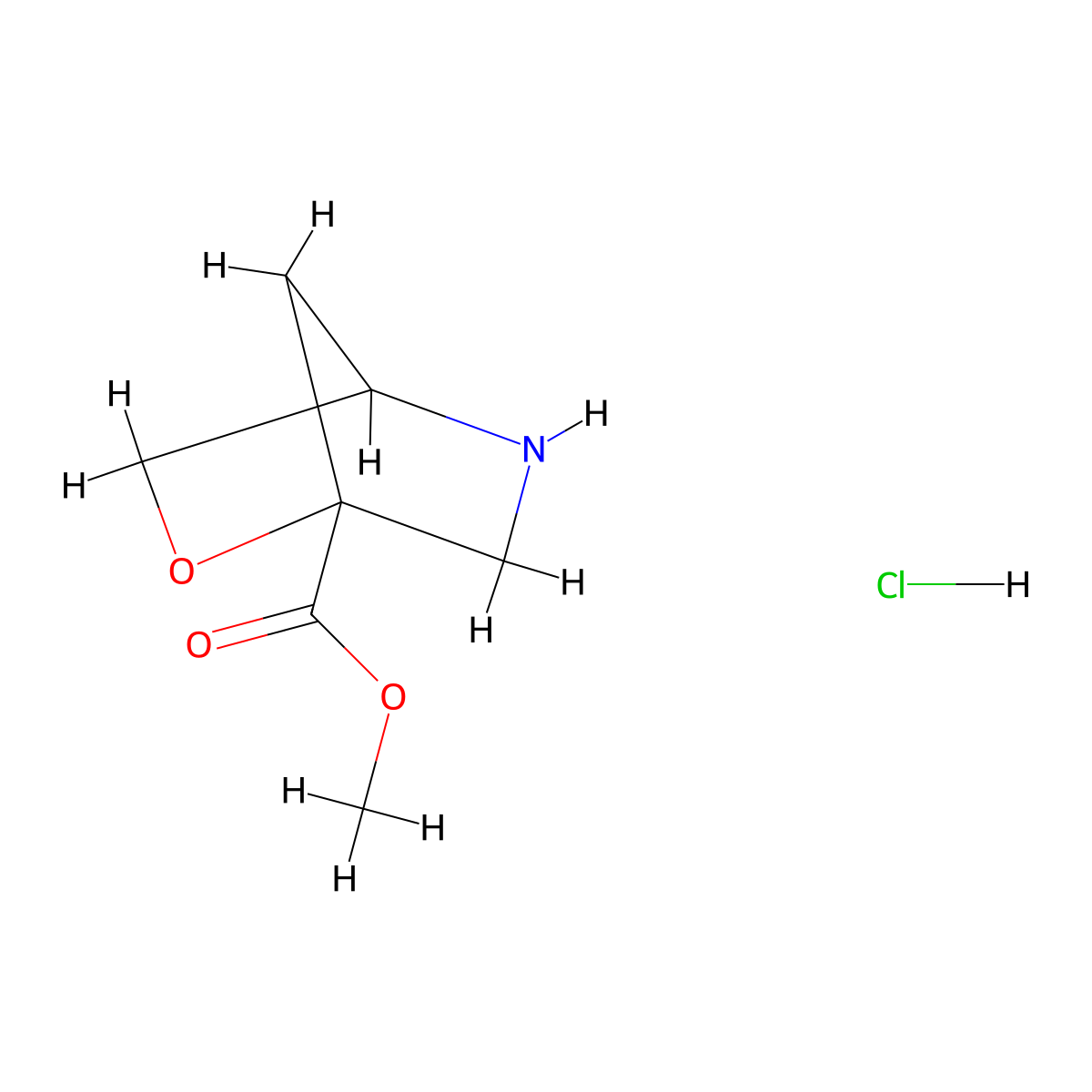 Methyl 2-oxa-5-azabicyclo[2.2.1]heptane-1-carboxylate hydrochloride molecular structure, CAS 2751610-11-2