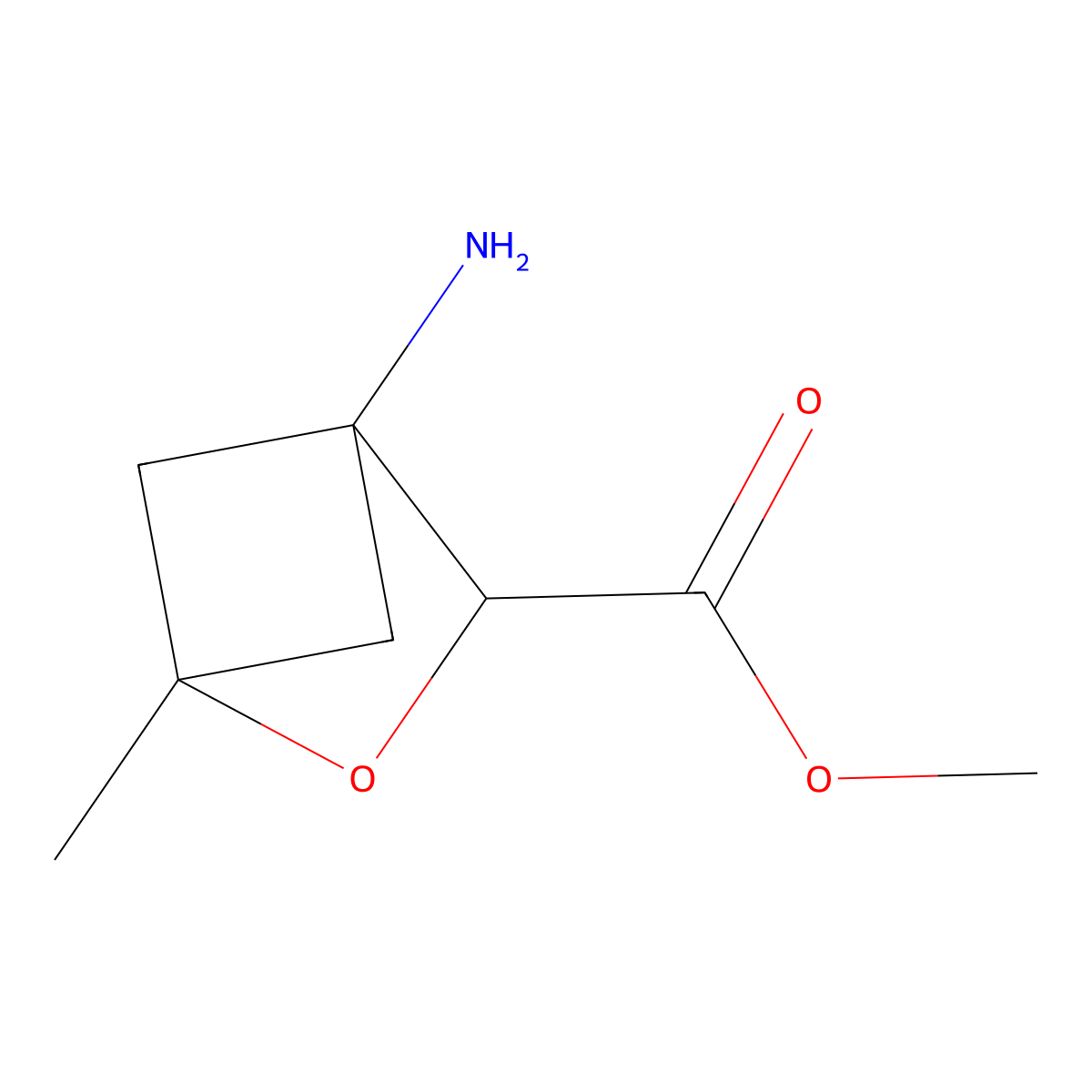 Methyl 4-amino-1-methyl-2-oxabicyclo[2.1.1]hexane-3-carboxylate molecular structure, CAS 2751610-20-3