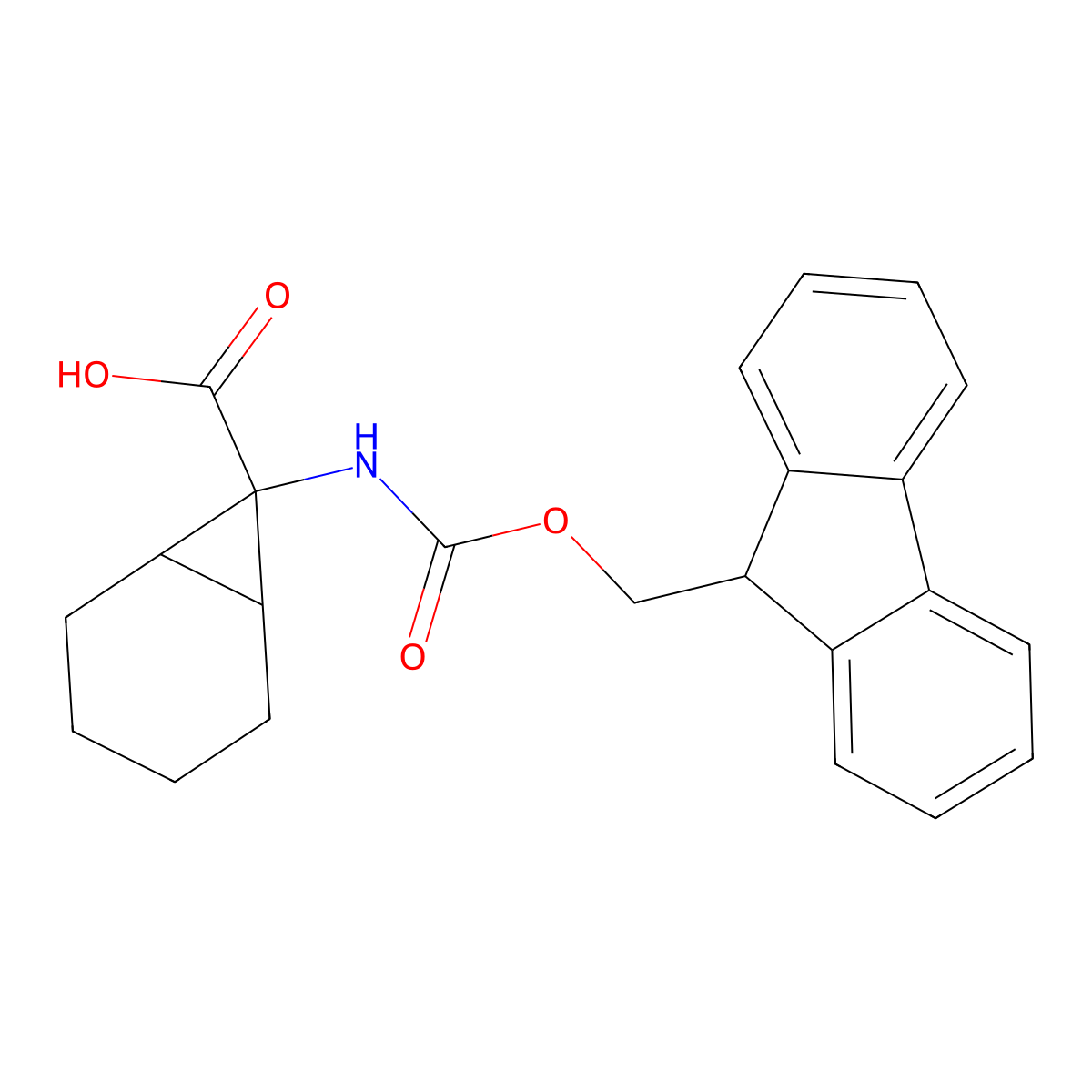 7-({[(9H-fluoren-9-yl)methoxy]carbonyl}amino)bicyclo[4.1.0]heptane-7-carboxylic acid molecular structure, CAS 2751610-23-6
