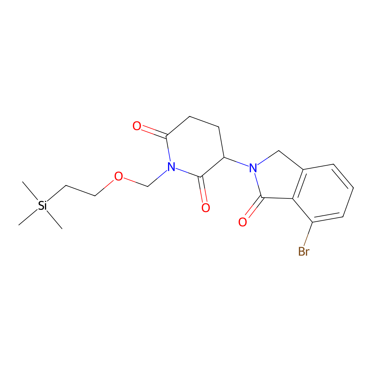 3-(7-Bromo-1,3-dihydro-1-oxo-2H-isoindol-2-YL)-1-[[2-(trimethylsilyl)ethoxy]methyl]-2,6-piperidinedione molecular structure, CAS 2751610-38-3