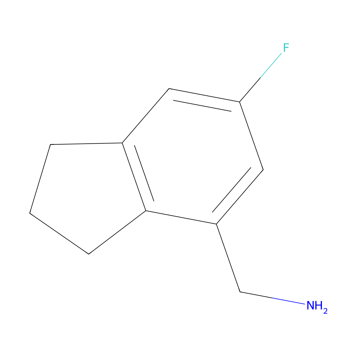 1-(6-fluoro-2,3-dihydro-1H-inden-4-yl)methanamine molecular structure, CAS 2751610-40-7