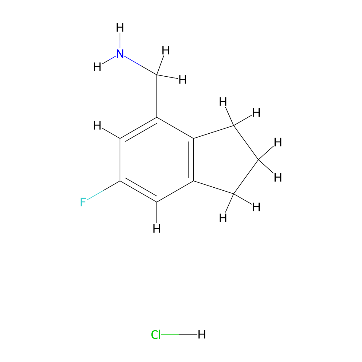 1-(6-fluoro-2,3-dihydro-1H-inden-4-yl)methanaminehydrochloride molecular structure, CAS 2751610-41-8