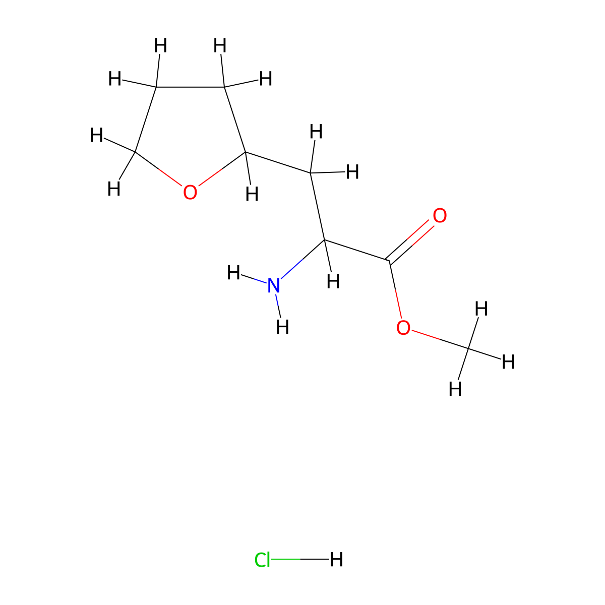 Methyl2-amino-3-(oxolan-2-yl)propanoatehydrochloride molecular structure, CAS 2751610-43-0