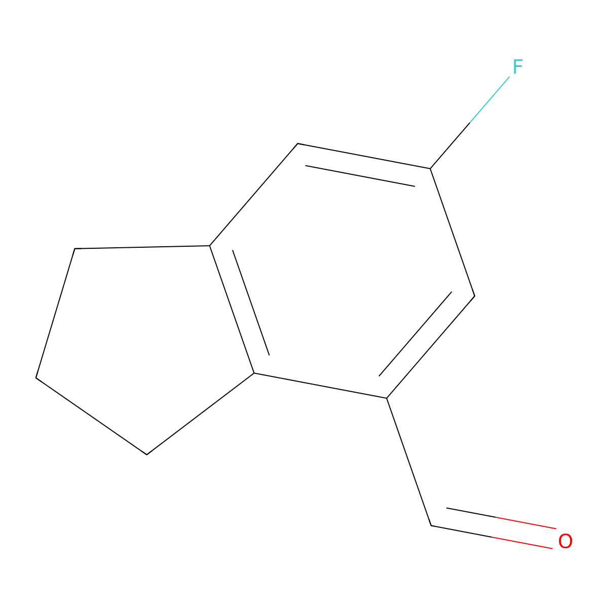 6-fluoro-2,3-dihydro-1H-indene-4-carbaldehyde molecular structure, CAS 2751610-48-5