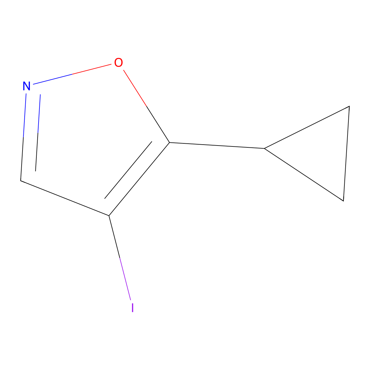 5-Cyclopropyl-4-iodo-1,2-oxazole molecular structure, CAS 2751610-53-2