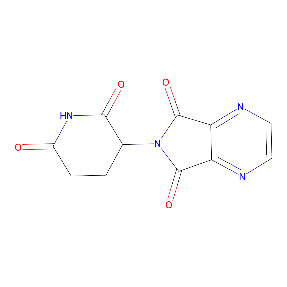 3-{5,7-dioxo-5H,6H,7H-pyrrolo[3,4-b]pyrazin-6-yl}piperidine-2,6-dione molecular structure, CAS 2751610-56-5