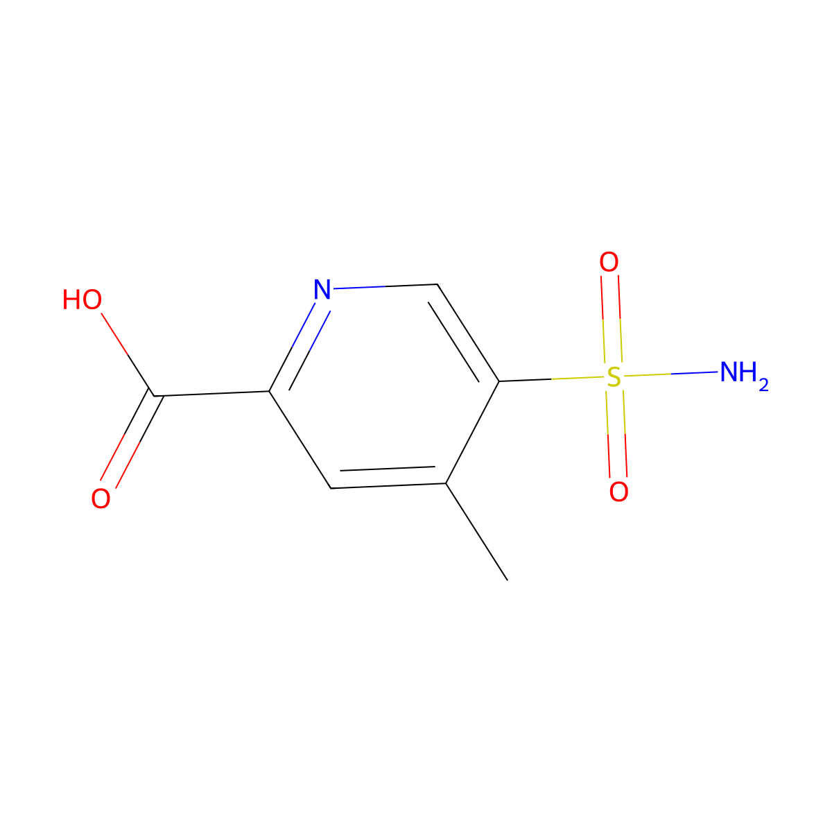 4-Methyl-5-sulfamoylpyridine-2-carboxylicacid molecular structure, CAS 2751610-58-7