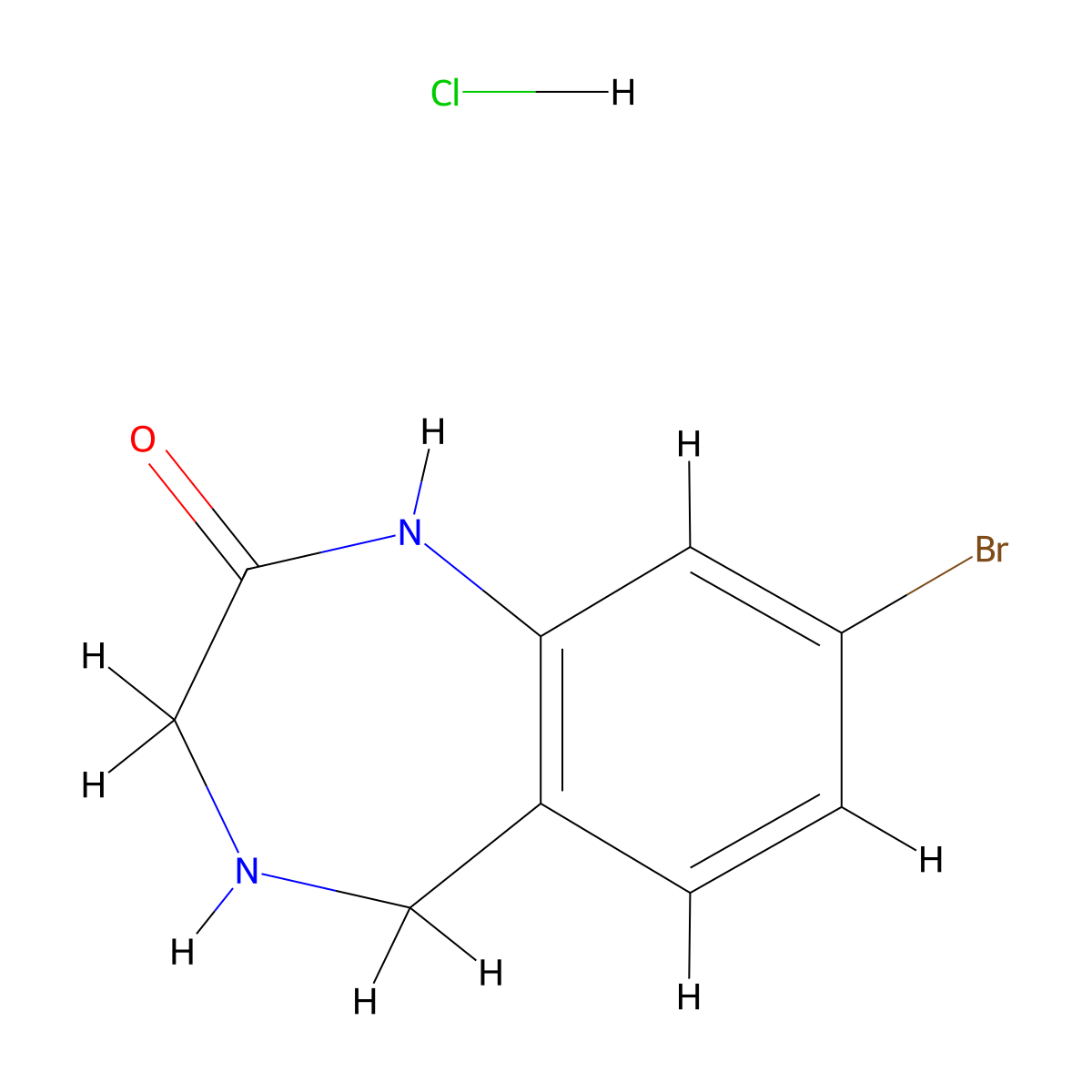 8-bromo-2,3,4,5-tetrahydro-1H-1,4-benzodiazepin-2-one hydrochloride molecular structure, CAS 2751610-59-8