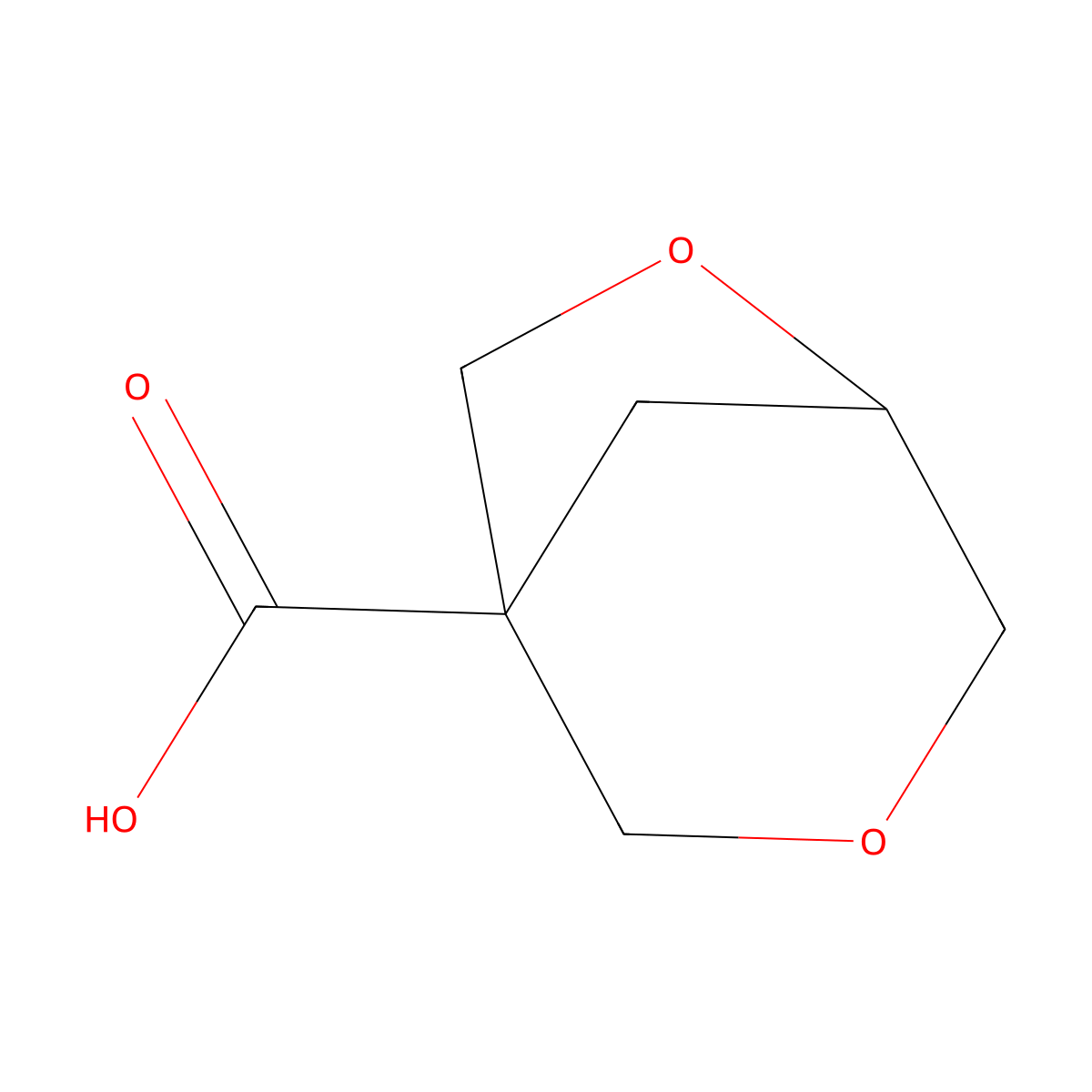 3,6-Dioxabicyclo[3.2.1]octane-1-carboxylic acid molecular structure, CAS 2751610-60-1