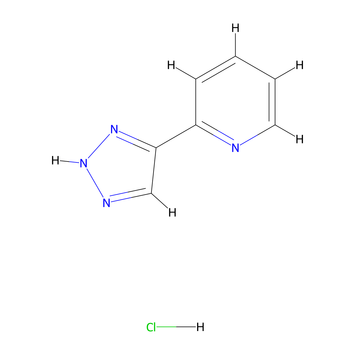 2-(1H-1,2,3-triazol-4-yl)pyridine hydrochloride molecular structure, CAS 2751610-67-8