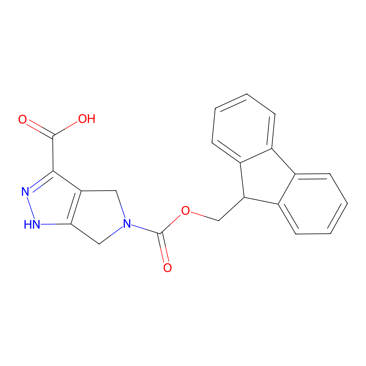 5-{[(9H-fluoren-9-yl)methoxy]carbonyl}-1H,4H,5H,6H-pyrrolo[3,4-c]pyrazole-3-carboxylic acid molecular structure, CAS 2751610-72-5